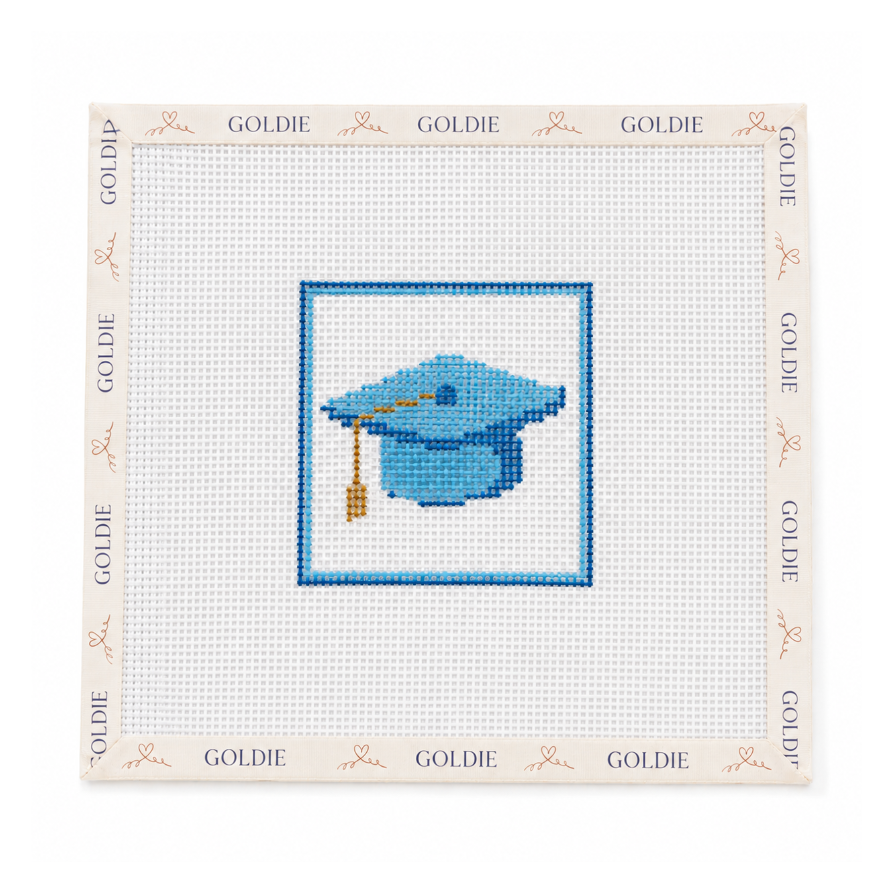 Columbia University Graduation Day - Stitch Painted Needlepoint Canvas