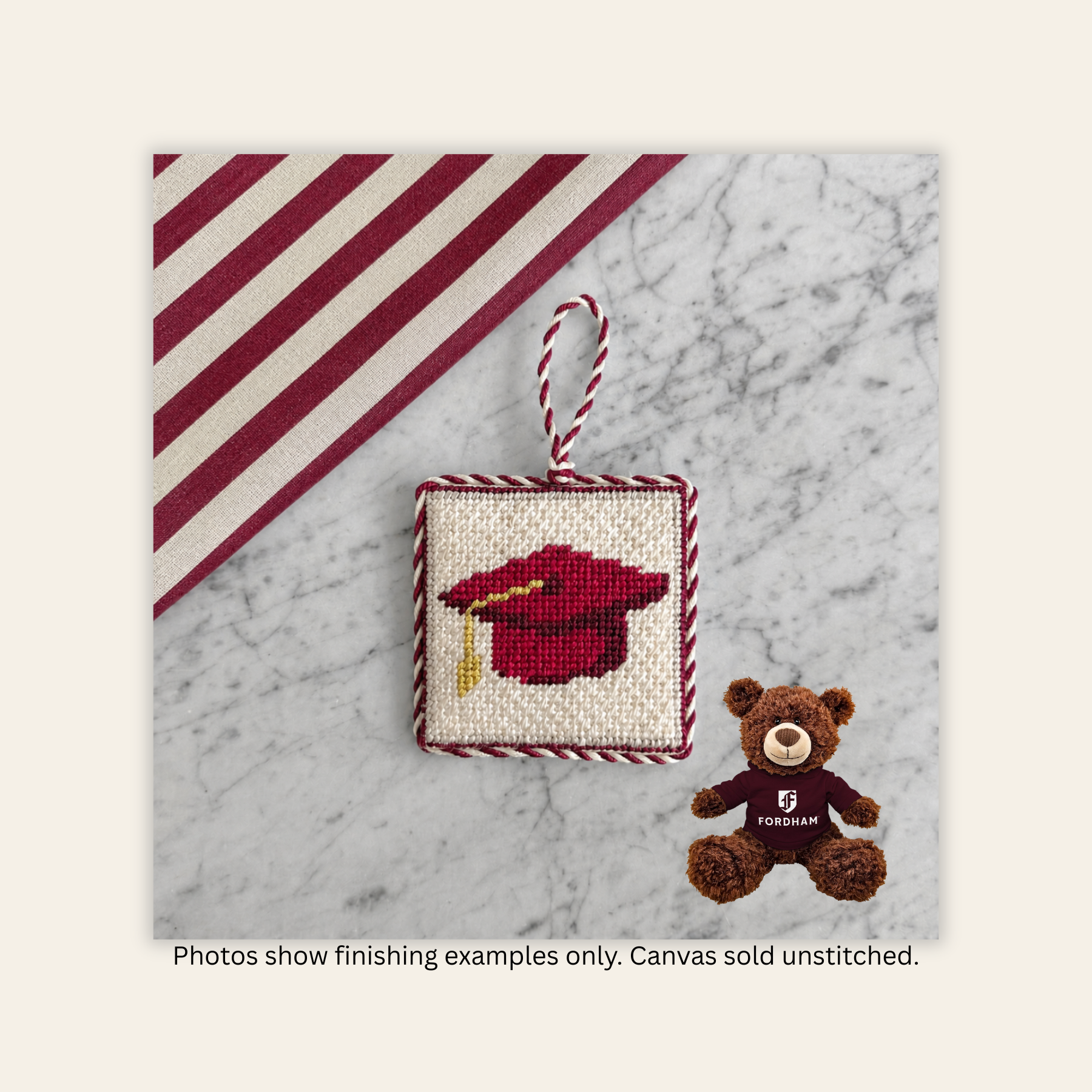 Fordham University Graduation Day - Stitch Painted Needlepoint Canvas