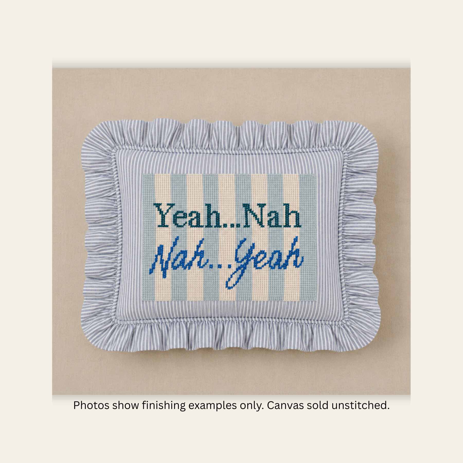 NYC Yeah Nah - Stitch Painted Needlepoint Canvas