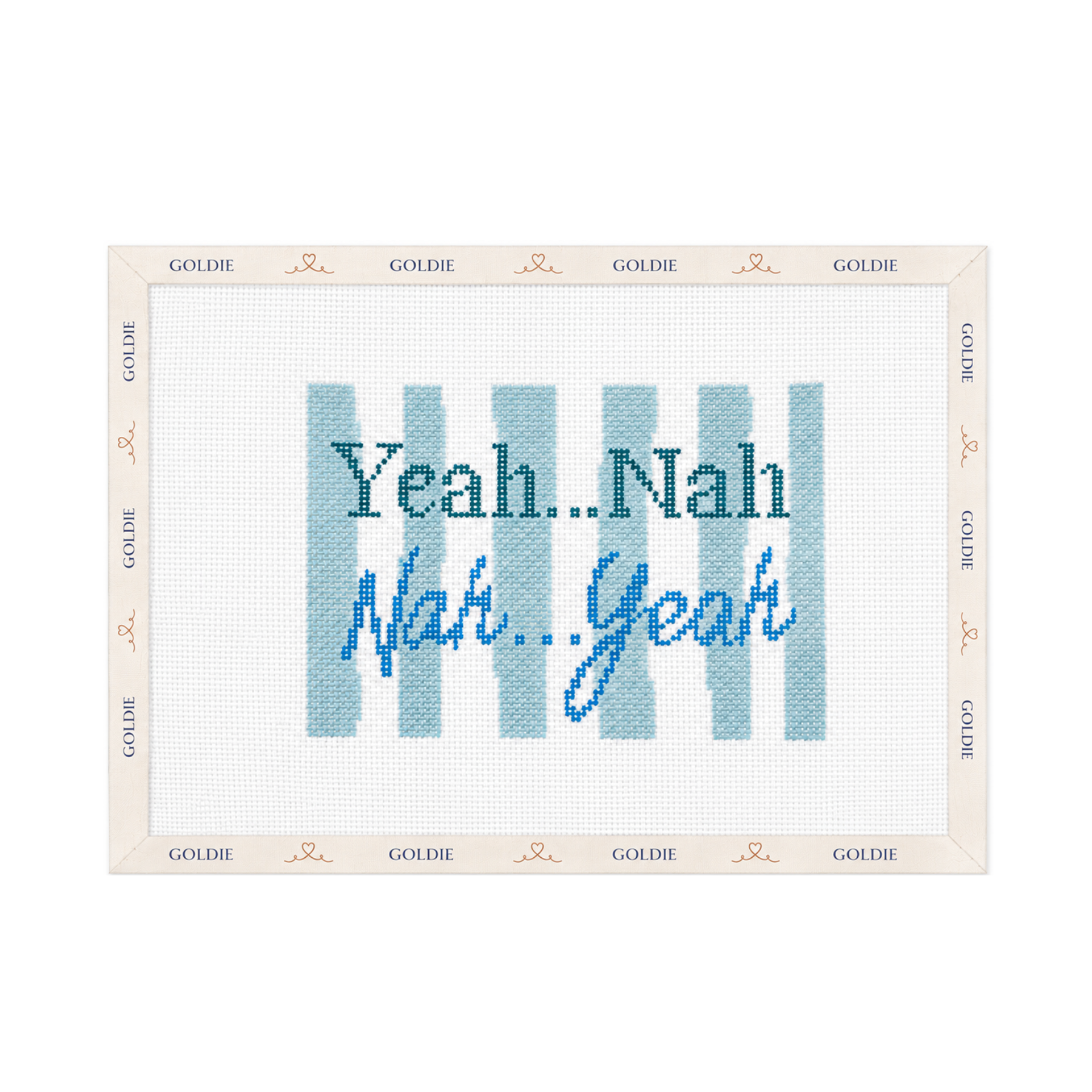 NYC Yeah Nah - Stitch Painted Needlepoint Canvas